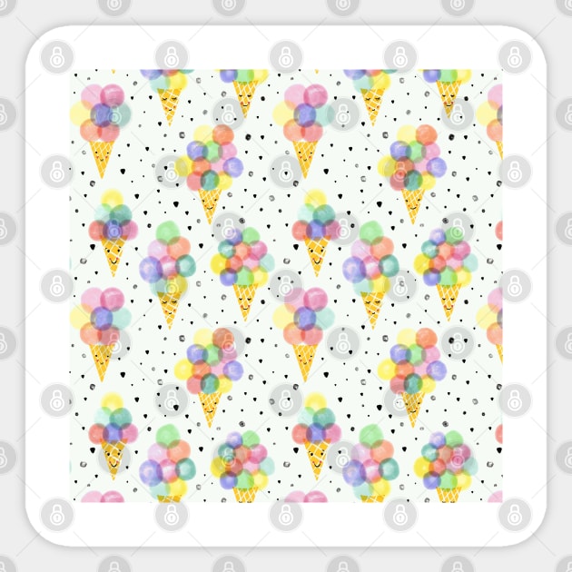 Happy Ice Cream Cones Sticker by Sandra Hutter Designs